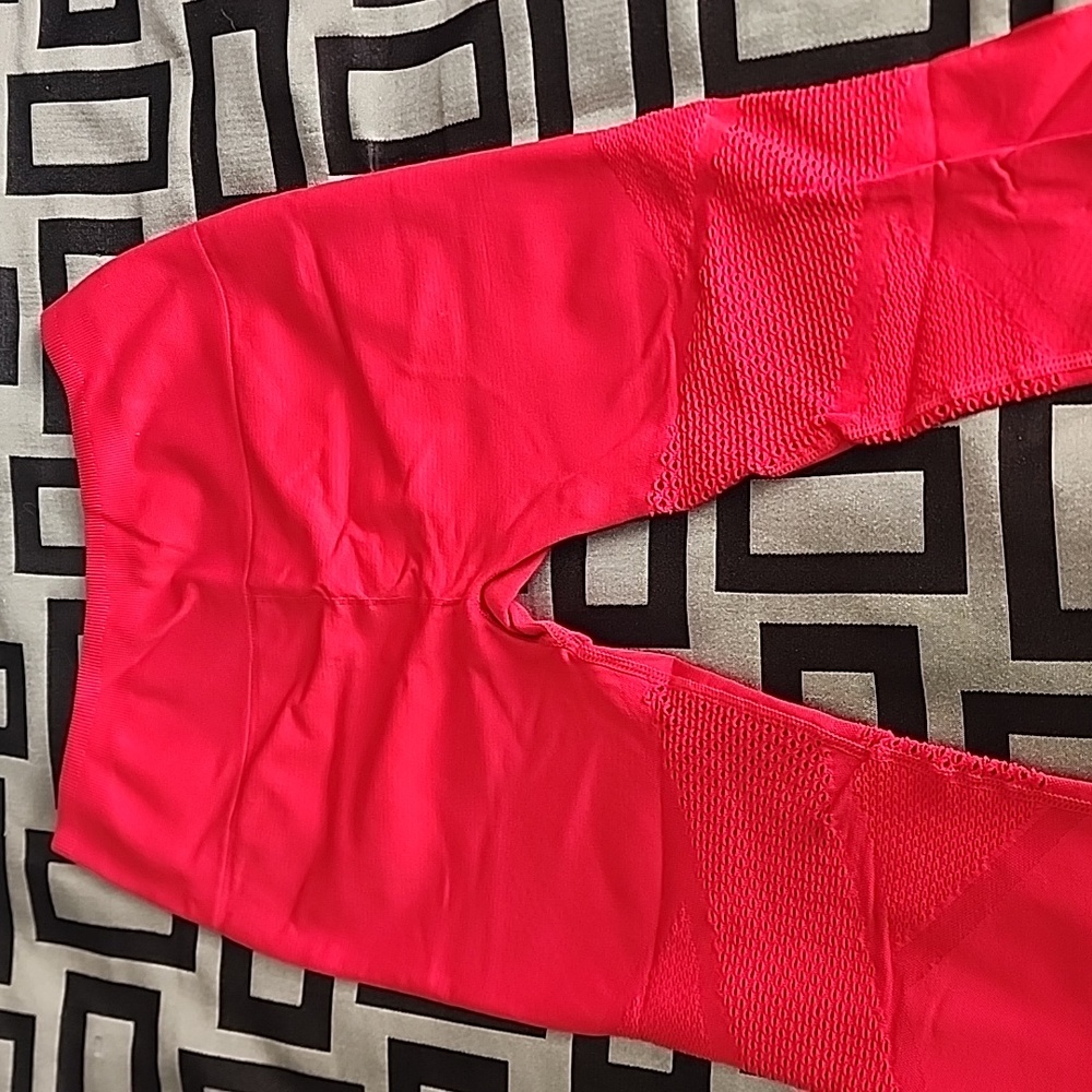 Red workout leggings